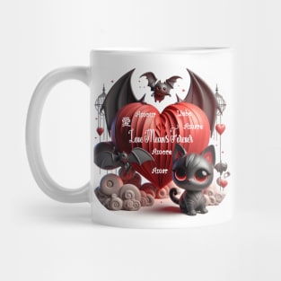 Cat & Bat - Love Means Forever Mug